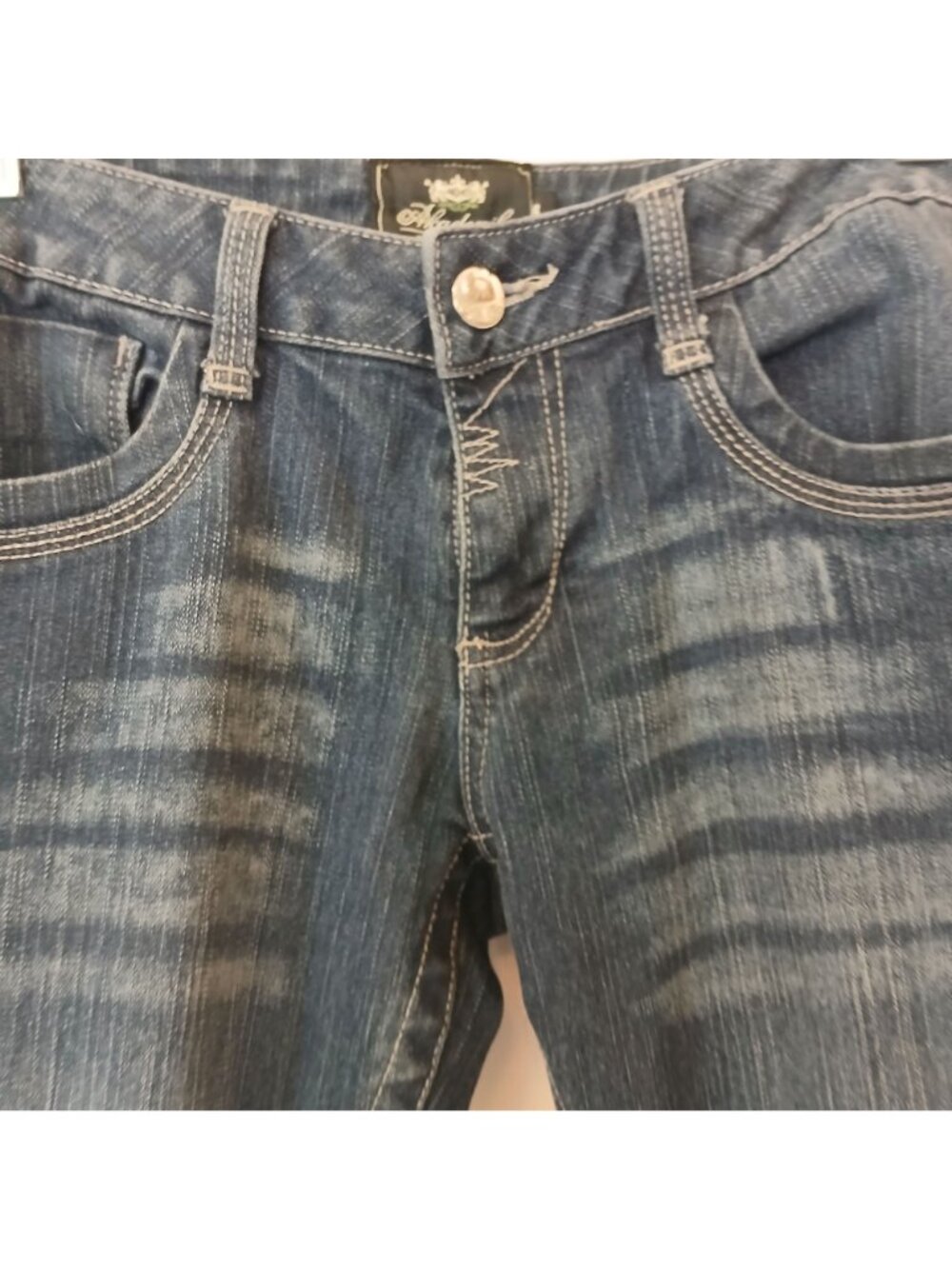 Akademiks Womens Sz 8 Embellished Skinny Jeans Sequin Back Pockets Dark Wash *N3 - Picture 10 of 15